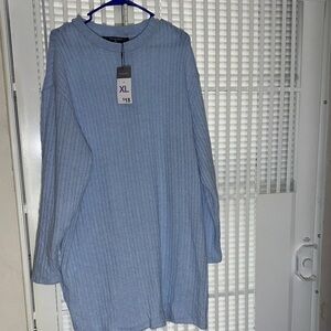 Primark Light Blue Long Sleeve Cable Knit Dress